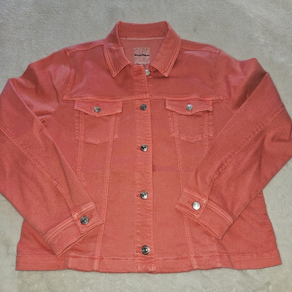 Tommy Bahama Jackets & Blazers - Tommy Bahama Leila Mineral Wash Button Front Denim Jacket: Lt Pomodoro: Medium